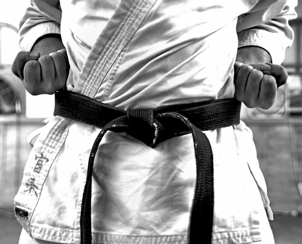 Karateka posing for a photo