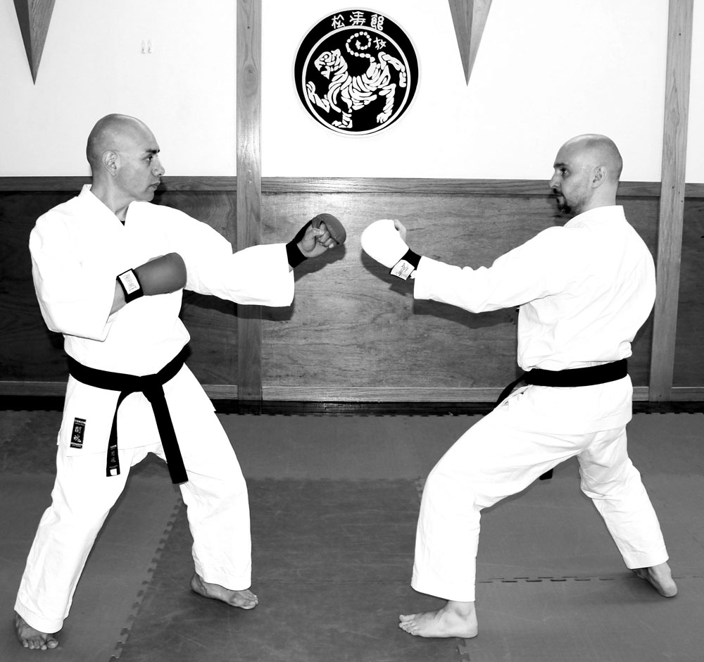 Karateka posing for a photo