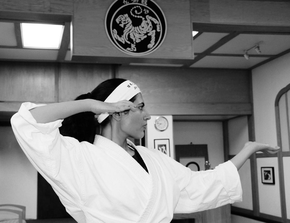 Karateka posing for a photo